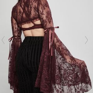 Wine dusk before dawn lace shrug